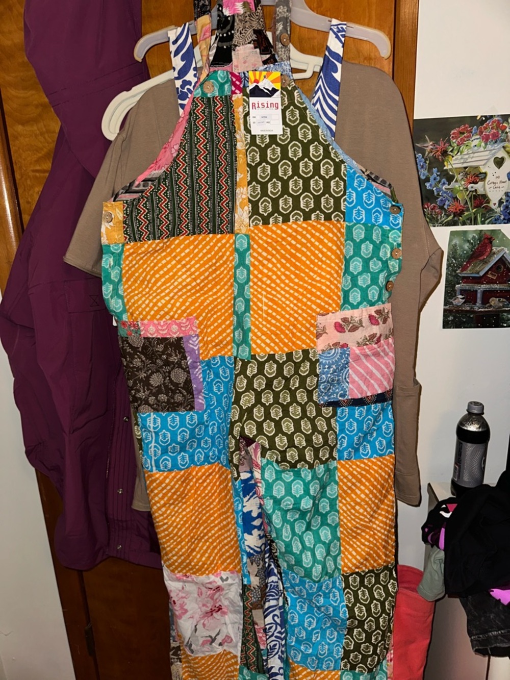 NWT Patchwork cotton overalls
